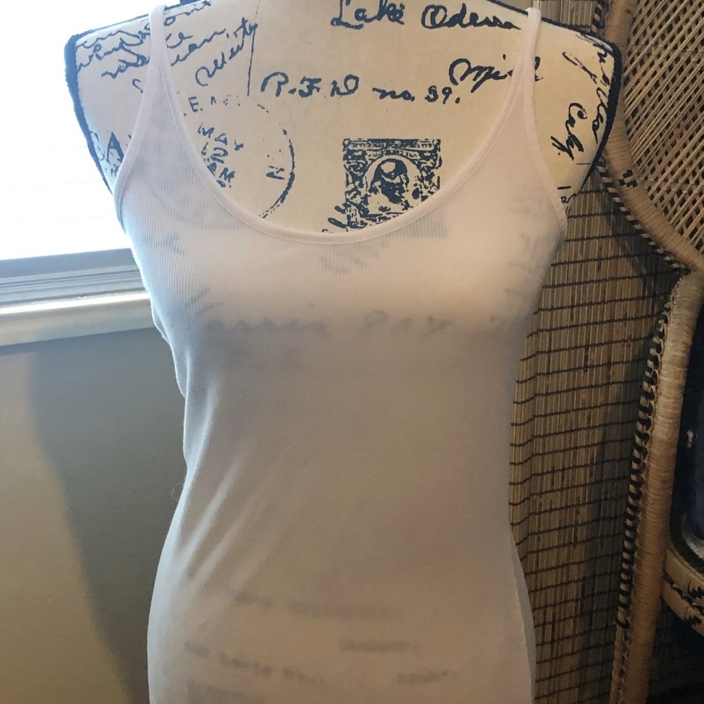 White Ribbed Tank - Picture 4 of 5